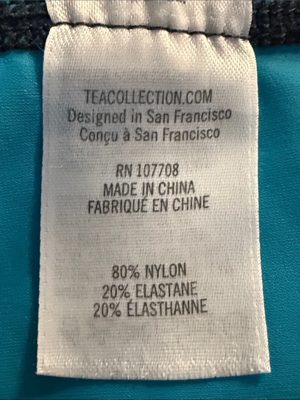 Tea rash guard multi color long sleeve top size 8 .